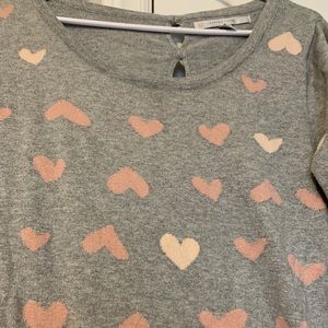 Lauren Conrad 3/4” sleeve heart sweater